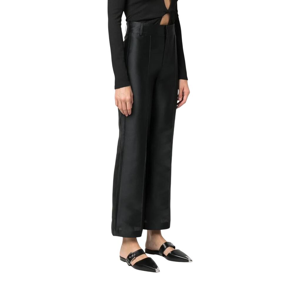 D�Estr�e 'Yoshitomo' Black Satin-Finish Trousers Size 34